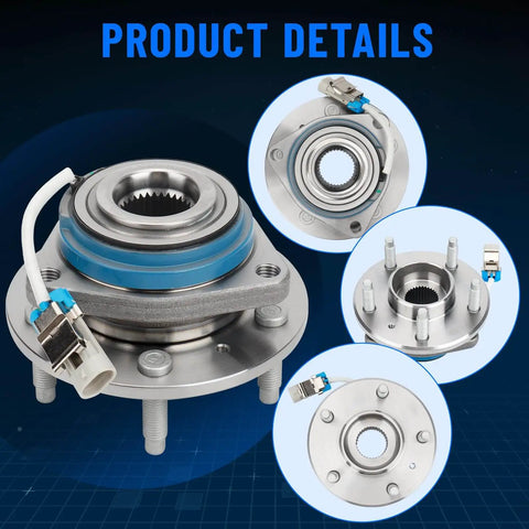 Front Wheel Hub and Bearing Assembly Pair Fit Chevy Impala Monte Carlo Uplander Venture Cadillac DTS Deville Seville Buick