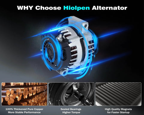 130 Amp 6 Groove Alternator Replacement For Odyssey V6 3.5L 2014 2015 2016 2017 With 31100 RV0 A11 A12 Series, blue highlights