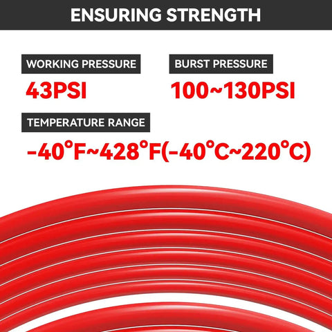 Red Silicone Vacuum Hose Kit 6 Piece Multi Size Tubing Set With One Eighth Inch To Three Eighths Inch For Auto Engine Air And Water