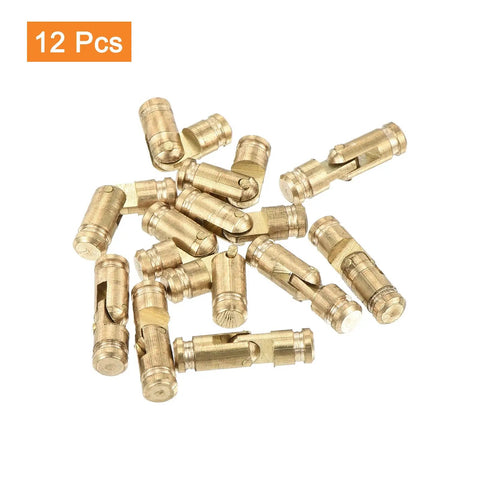 Invisible Brass Barrel Hinges 12 Pack displayed, showing concealed 15x4mm, copper material, rust-resistant for DIY use.