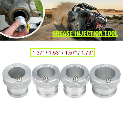 4 Piece Wheel Bearing Greaser Tools Set Compatible With Ranger 800 900 XP1000 And UTVs And ATVs Polaris Can Am Maverick X3 Bearings Display