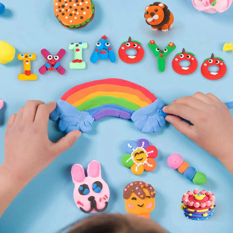Air Dry Clay Kit For Kids With 158 Colors And Sculpting Tools, DIY Modeling Clay Set for Arts And Crafts, colorful clay shapes