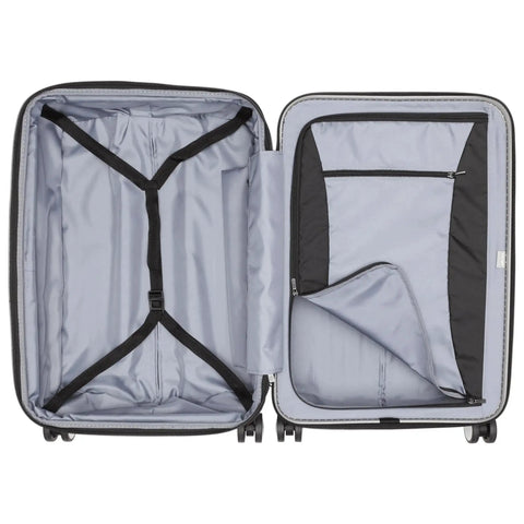 Interior view of Lightweight Titanium Hardside Expandable Spinner Luggage With Scratch Resistant Matte Finish for Ultra Durable Travel