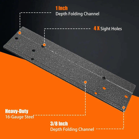Pro Grade Heavy Duty 12 Inch Sheet Metal Bender Tool with dual folding depths and sight holes for precise ductwork and metal roof work.