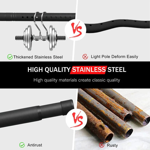 Comparison of thickened stainless steel security bar vs. deformed, antitrust vs. rusty poles.