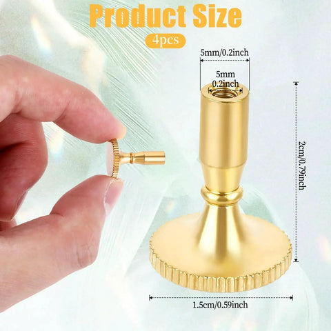 4 Pack Vintage Lamp Switch Knob Replacements For Standard Size Light Sockets Brass Color Screw On Universal Fit Durable Aluminum
