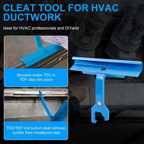 Duct Clip Tool For HVAC Ductwork With Magnetic Clip Access, PPC And PPF Cleat Tools, Pro Grade, 4 Inch Handle For Tight Spaces