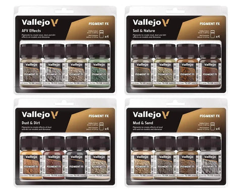 Rust And Corrosion Effect Pigment FX Set For Models And Dioramas, Natural Earth And Synthetic Pigments In Four Bottles Of 35 Milliliters