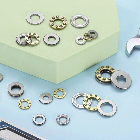 Miniature Thrust Ball Bearing Set 8mm Bore 14mm Outer 4mm Width With Washers Chrome Steel for Conveyor Systems and DIY