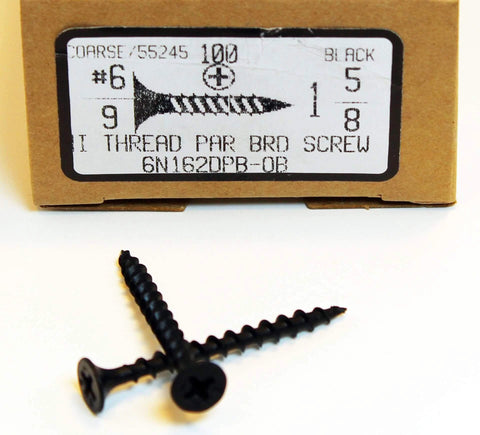 Six By One And Five Eighths Inch Black High Hardness Drywall Screw For Wood And Studs Coarse Thread Phillips Drive Bugle Head