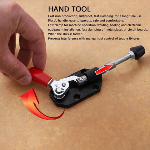 Hand adjusting Push Pull Toggle Clamp Set With Rust Resistant Cast Iron 20mm Stroke Heavy Duty Woodworking Clamp