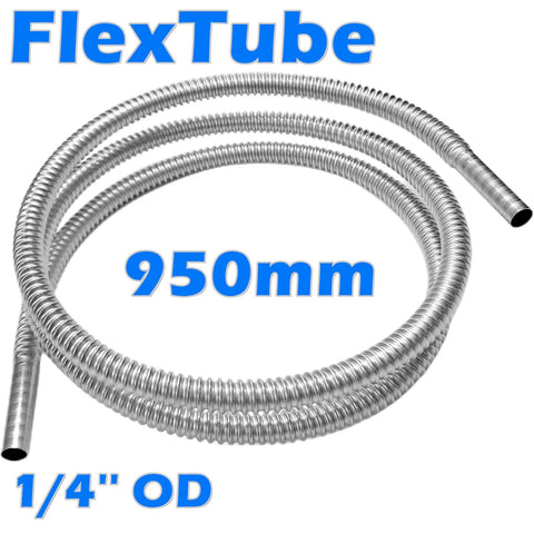FlexTube stainless steel pilot tube, 950mm long, 1/4 in OD, flexible gas line