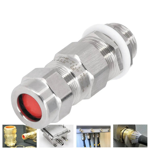 Waterproof Explosion Proof Cable Gland 304 stainless steel dual sealing armored protector for junction boxes and cabinets IP66 rated