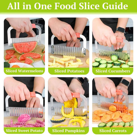 Extra Large Crinkle Cutter For Potatoes And Veggies By Suuker Pro Grade Stainless Steel Wavy Chopper For French Fries And Veggies