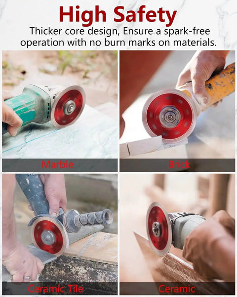 Ultra Thin Diamond Saw Blades For Angle Grinder Four And One Half Inch Tile Cutting Disc Set Of 5 With X Teeth Turbo Rim