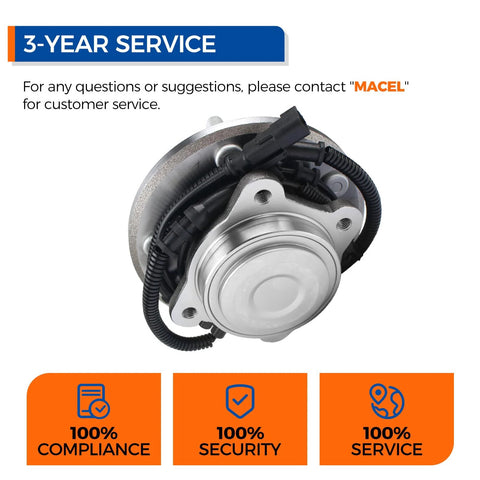 Front view of Pair Of Rear Wheel Hub And Bearing Assemblies Direct Fit For 2012-2016 Chrysler Town And Country