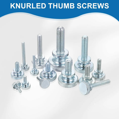 Knurled Thumb Screws M6 x 14mm 12 Pack With Shoulder Grip Bolts, knurled head, displayed on a white background