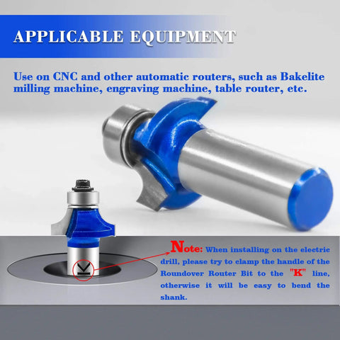 Roundover Router Bit Set Pro Grade With 1/2 Inch Shank Radius Options 1/4, 3/8, 1/2 Inch carbide tip in use on CNC machine