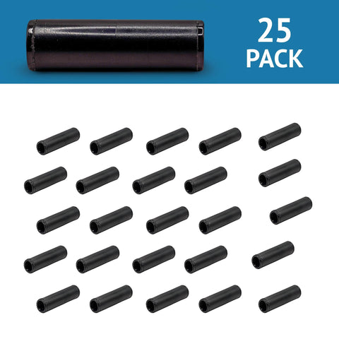 25-pack ½-inch compression couplings for poly drip irrigation tubing; fits .690–.704 OD, black plastic, Amazon brand