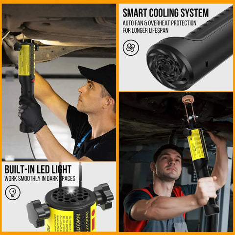 Mechanic using a Powerful 1200W Induction Heater For Bolt Removal With 6 Coils Magnetic Heating Tool handheld for rusted nuts and bolts