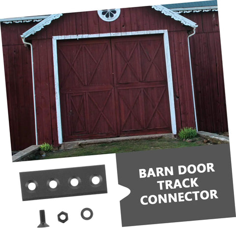 Replacement Track Connector For Sliding Barn Door Hardware Flat Mending Repair Plate With Straight Brackets For Seamless Connection Stable Fit Beefy Heavy Duty Safety Easy Install Works In Various Settings.