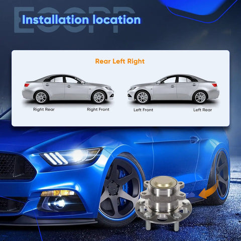 Installation location for Rear Wheel Hub And Bearing Assembly 512450 For Honda Civic 2013 2014 2015 With ABS shown