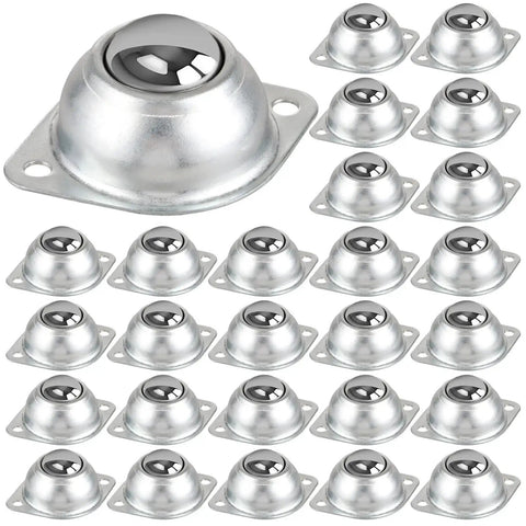 32-Piece 1 Inch Roller Ball Transfer Bearing Set With Flange Mounted Carbon Steel Round Ball Transfer Units for Conveyors