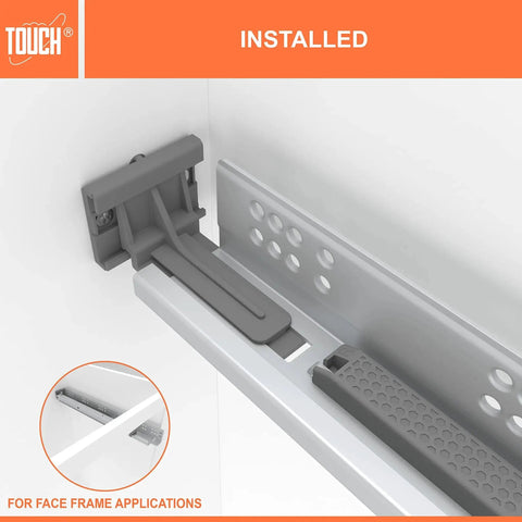 Rear Mounting Brackets For Undermount Drawer Slides In Face Frame Cabinets That Securely Support Soft Close Glides installed view