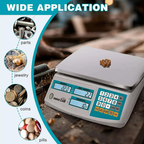 Beefy Counting Scale With 30kg/66lb Capacity And 0.1g Precision For Parts, Jewelry, And Coins, Digital Gram Scale on wooden table