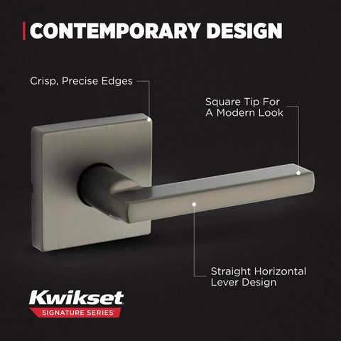 Halifax Interior Square Passage Door Handle Lever for Closet and Hallway Doors reversible nonlocking gunmetal finish design