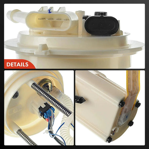 Electric Fuel Pump Module Assembly With Pressure Sensor for Buick Regal Century 1998 1999 Oldsmobile Intrigue 1998 1999 2000 Pontiac Grand Prix 1998 1999 2000 V6 showing details and connectors.