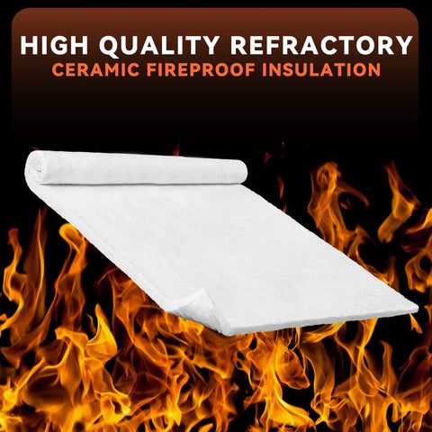 Amylove ceramic fiber insulation blanket roll, white, fireproof high-temp, 32 x 16 x 0.25 in