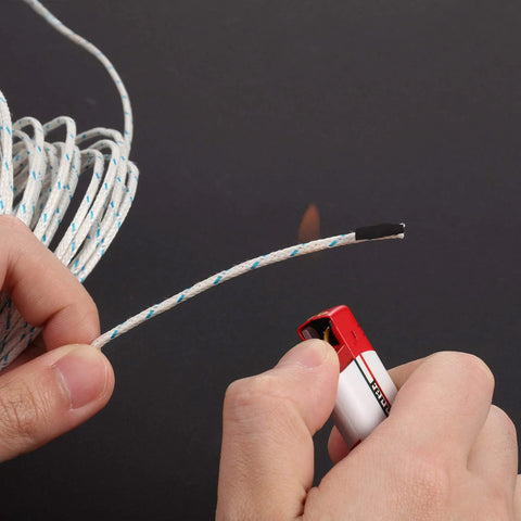 5-piece K-type thermocouple wire, 3 m length, white braided insulation with blue tracer, exposed sensor tip