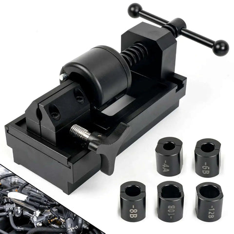 Heavy Duty Aluminum Fuel Line Fitting Installation Tool Set With Five Adjustable Dies 4AN 6AN 8AN 10AN And 12AN for CPE hose
