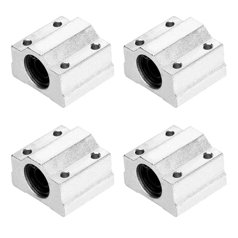 4 Pack SCS10UU Linear Motion Ball Bearing Slide Units Bushing 10mm Inner Diameter For CNC Machines And 3D Printers, Aluminum Housing
