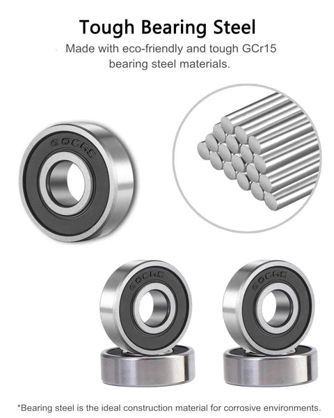 10 Pack 608 2RS Ball Bearings Double Rubber Sealed for Skateboards Inline Skates and Scooters 8mm by 22mm by 7mm steel demonstration