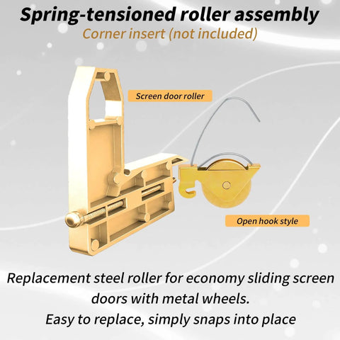 Two Pack Sliding Screen Door Rollers Replacement For KD Series Doors With One And A Quarter Inch Steel Ball Bearing Tension Wheel