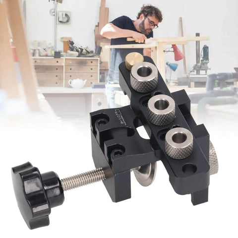 Three In One Pocket Hole Jig Kit For Woodworking Aluminum Alloy Round Dowel Drill Guide High Strength Durable Drill Locator