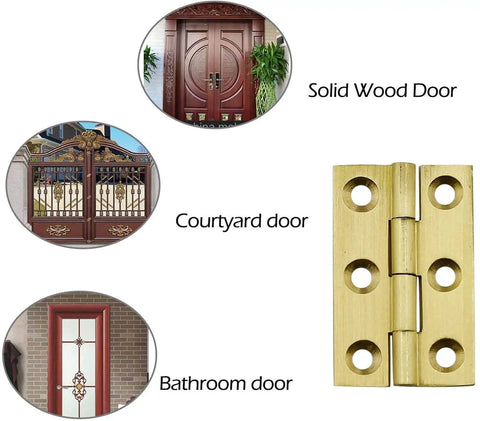 8 Pack 2.5 Inch Brass Butt Hinges For Cabinets And Drawers, Solid Brass Rust Resistant Hinge Set For Jewelry Boxes And Furniture