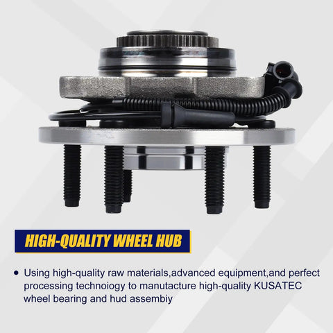 Front Wheel Bearing And Hub Assembly 515046 Fit For 2004 2005 Ford F150 Heritage Front 4WD With 6 Lug Bolts And ABS Reliable