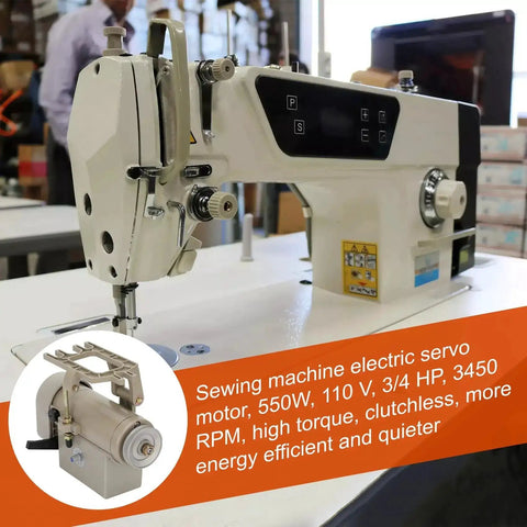 Beefy 550W Sewing Machine Servo Motor Workhorse For Home And Industrial Use, 110V AC, 3/4HP, 3450RPM, Quiet And Energy Efficient