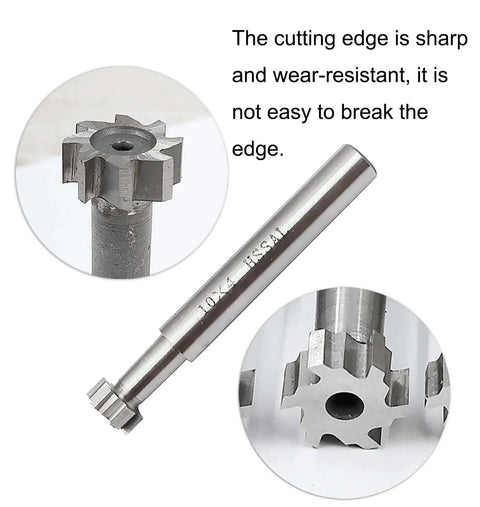 Heavy Duty T Slot End Mill Cutter for Molding Steel and Alloys NACX HSS AL High Speed Steel 18mm Diameter, side view