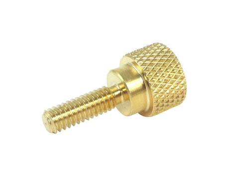 10 Pack Solid Brass Thumb Screws 8-32 X 1/2 Inch With Diamond Knurled Head, Straight Shoulders, Right Hand Thread, Flat Tip