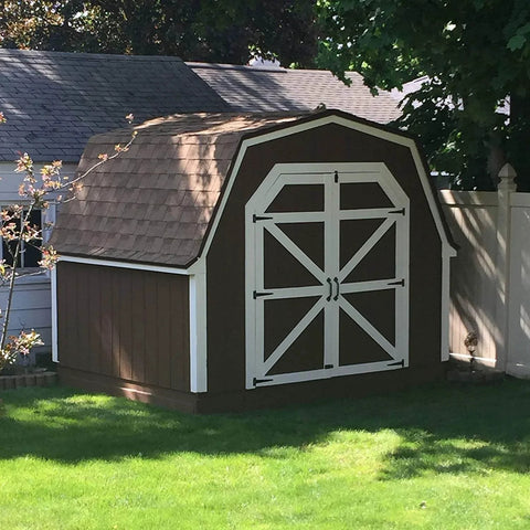 Shed with doors fitted with T Strap Barn Door Hinges Heavy Duty 5 Inch Black Iron Gate Straps For Barn Shed Fence Doors 4 Pcs Rustproof