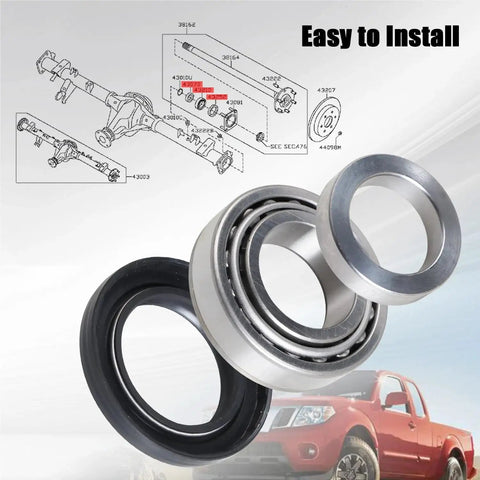 Rear Axle Bearing Inner Spacer Oil Seal Kit For Nissan Titan 2004-2007, Frontier 2005-2017, Xterra 2006-2015 with diagram