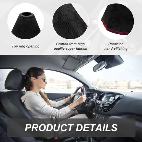 Fabric Car Shift Boot Cover Dustproof Gear Gaiter For Most Vehicles details and use in car interior
