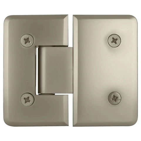Cologne 180 Series Glass To Glass Hinge Satin Nickel Finish 180 Degree Swing Heavy Duty for Shower Doors