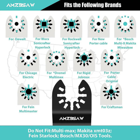 Titanium Oscillating Saw Blades 16 Piece Kit For Multitool Metal Wood Plastic Cutting High Hardness Titanium Coated Blades Compatible