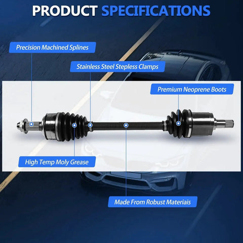 Front CV Axle Shaft Set for Honda Accord 2009-2017 2.4L FWD EX LX EX-L SE Auto CVT Manual Pair, Also Fits Acura TSX 2009-2013 details
