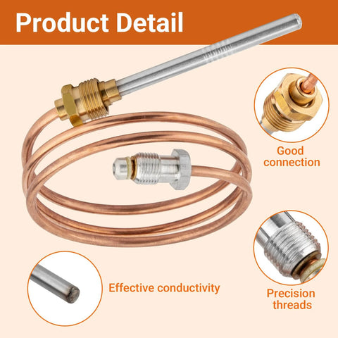 CQ100A1013 24-inch copper thermocouple with adapter fitting for Honeywell 30 mV systems